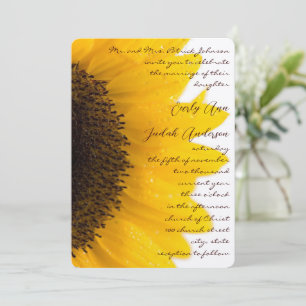 Beau Faire-part de mariage de tournesol élégant
