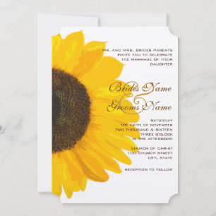Beau Faire-part de mariage de tournesol élégant