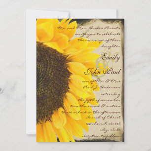 Beau Faire-part de mariage de tournesol élégant