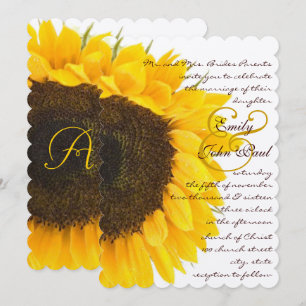 Beau Faire-part de mariage de tournesol élégant