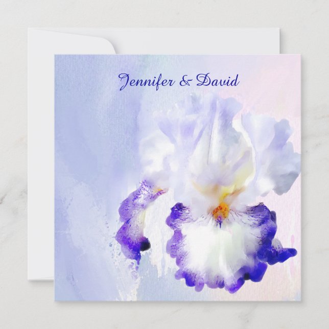 Beau faire-part de mariage d'iris (Devant)