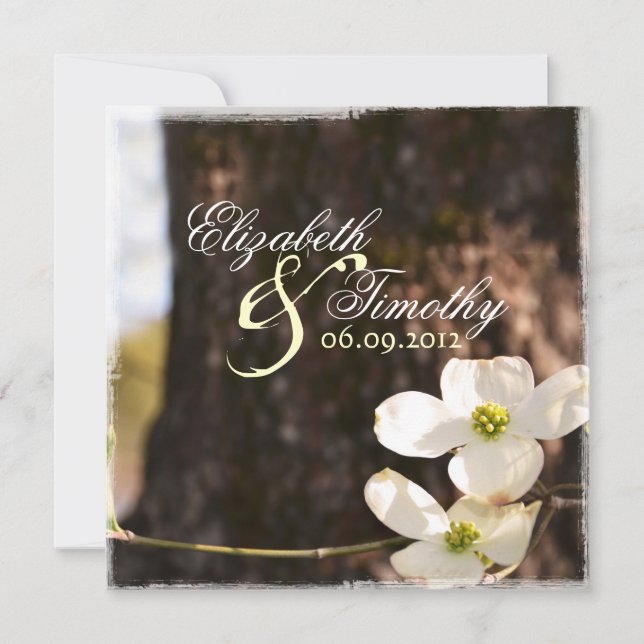Beau Faire-part de mariage Dogwood v3 (Devant)