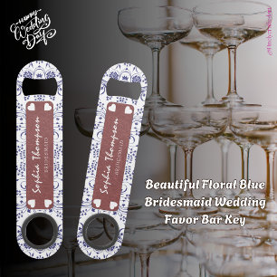 Beau Floral Blue Bridesmaid Mariage Favor