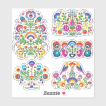 Beau folklore polonais Sticker set Wycinanki set