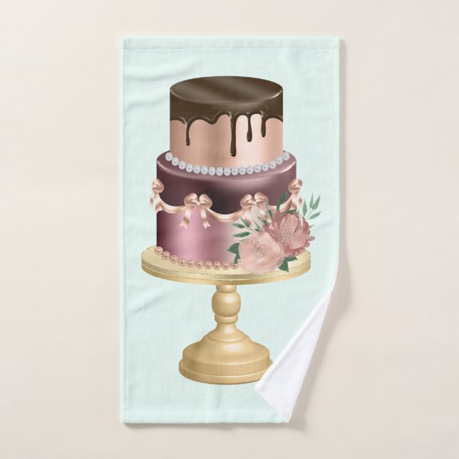 Beau gâteau de fête de Glam brillant (Serviette à main)