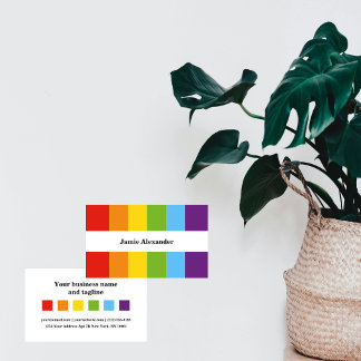 Beau Gay Rainbow Minimal Carte de visite LGBT