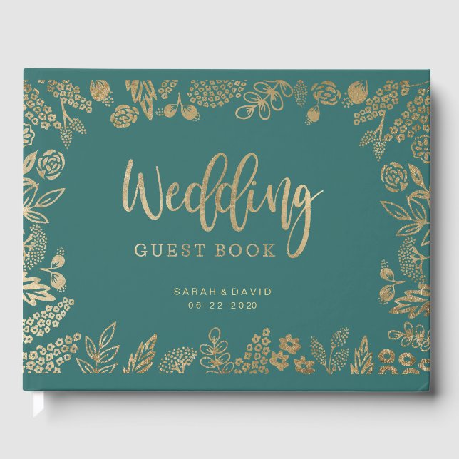 Beau Gold Foil Mariage Livre d'or (Recto)