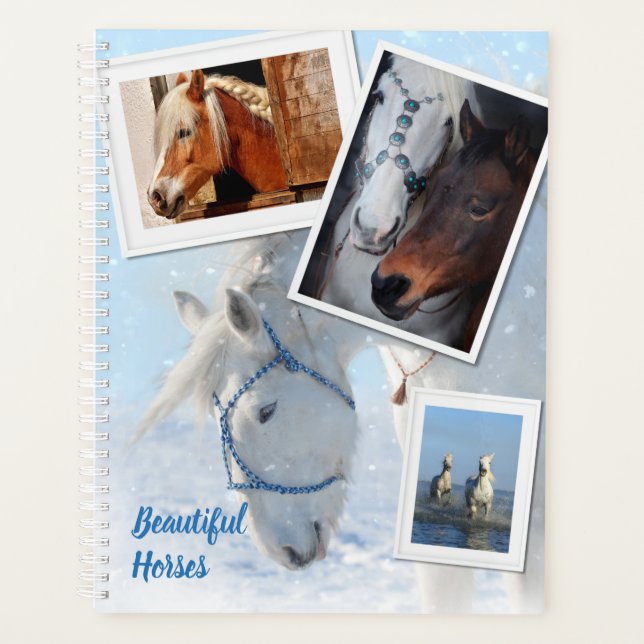 Beau Horses Photo Planner Couverture dure (Devant)