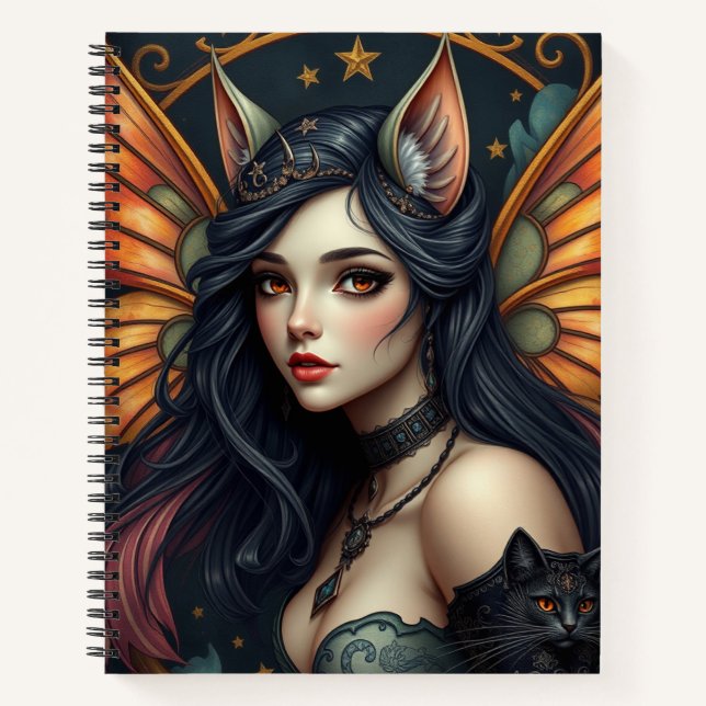 Beau Imaginaire Chat Fairy Art Carnet (Devant)
