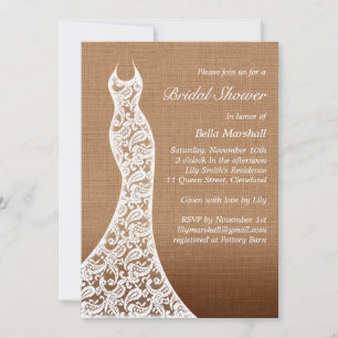 Beau Invitation Fête des mariées Lace & Ombre Burl