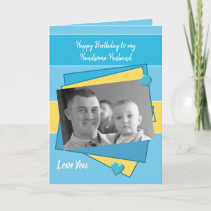 Beau Mari sur ton carte photo bleu d'anniversaire
