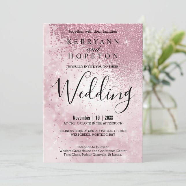 Beau Mariage rose - Invitation (Debout devant)