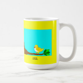 Beau matin Mug de café d'oiseaux jaunes