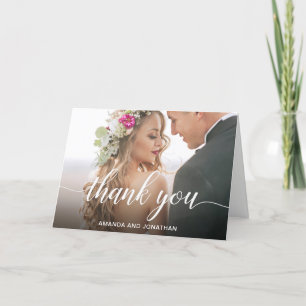 Beau Merci photo personnalisé de jour de mariage