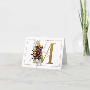 BEAU MONOGRAMME D'OR ET DE FLEURS