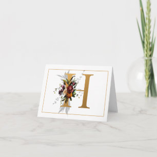 BEAU MONOGRAMME D'OR ET DE FLEURS H