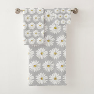Beau Motif Fleur marguerite sur gris clair