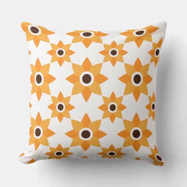 beau motif floral brun coussin (Recto)