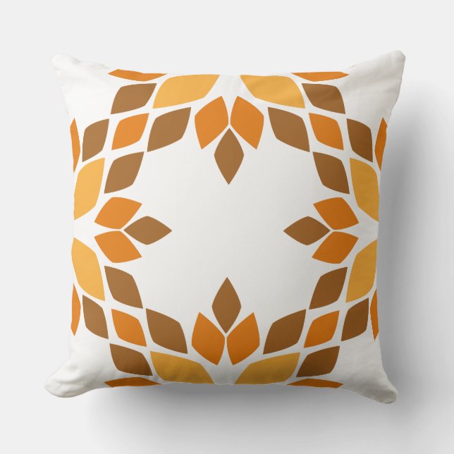 beau motif floral brun coussin (Recto)