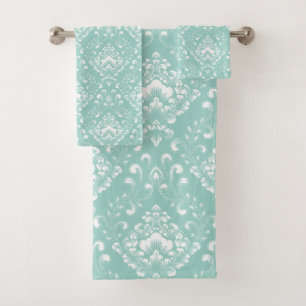 Beau motif floral vert sauge et blanc