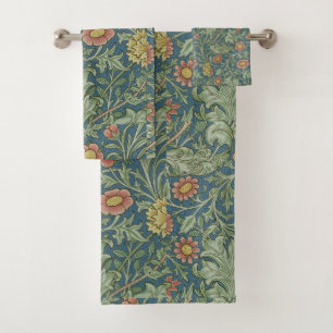 Beau motif floral William Morris Vert rose