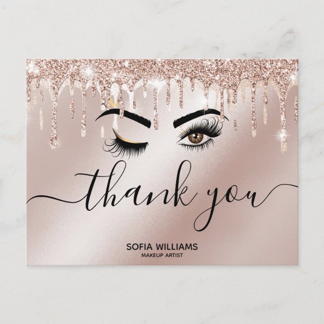 Beau oeil Brown Wink avec carte postale Couronne o (Devant)