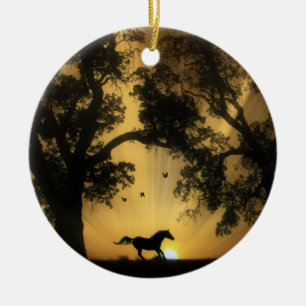 Beau ornement de cheval et de chêne