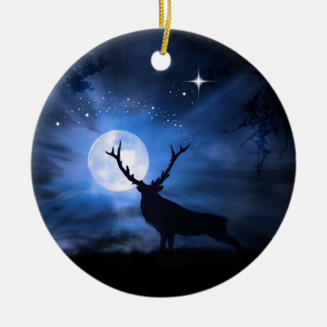 Beau ornement de décoration de Noël d'Elk (Devant)