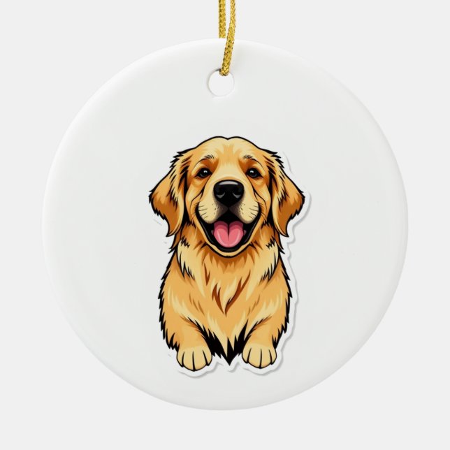 Beau Ornement Golden Retriever (Devant)