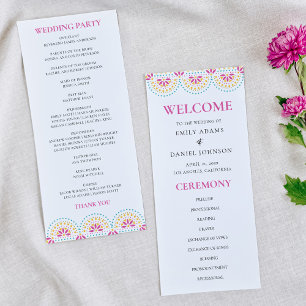 Beau Papel Picado Programme Mexicain de Mariage