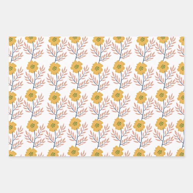 Beau papier d'emballage floral (Devant)