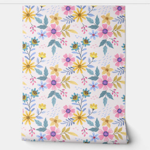 Beau papier peint aux fleurs colorées