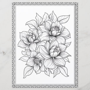 Beau papier scrapbook de coloriage floral