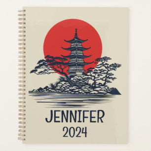 Beau paysage japonais avec lever de soleil