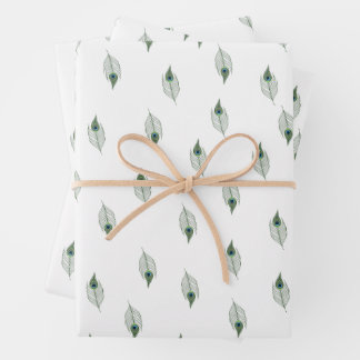 Beau Peacock papier d'enveloppement plume