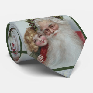 Beau Père Noël Vintage et Cravate fille