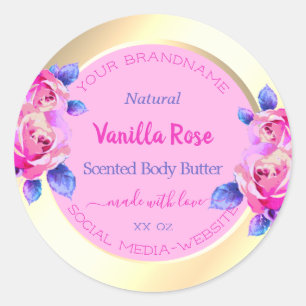 Beau Pink et Gold Produit Emballage Étiquette mign