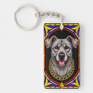 Beau portrait de chien dans une œuvre d'art en ver