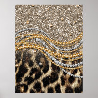 Beau Poster de animal tendance Leopard Faux