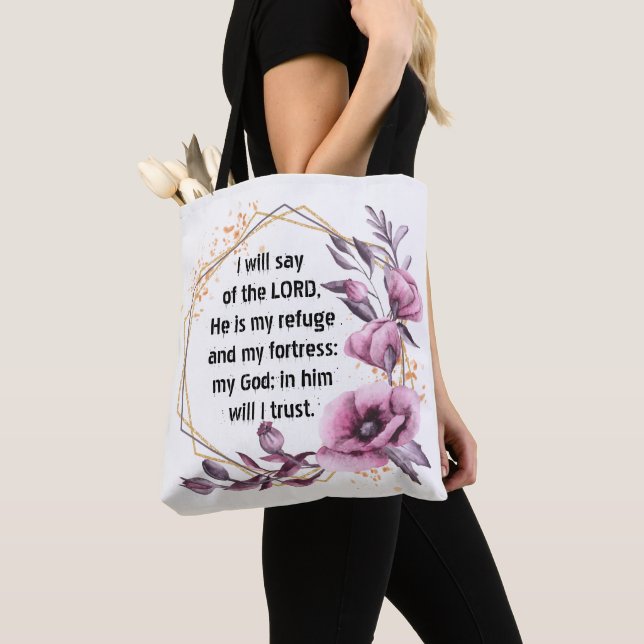 Beau Psaume 91 Sac fourre-tout Floral (De près)