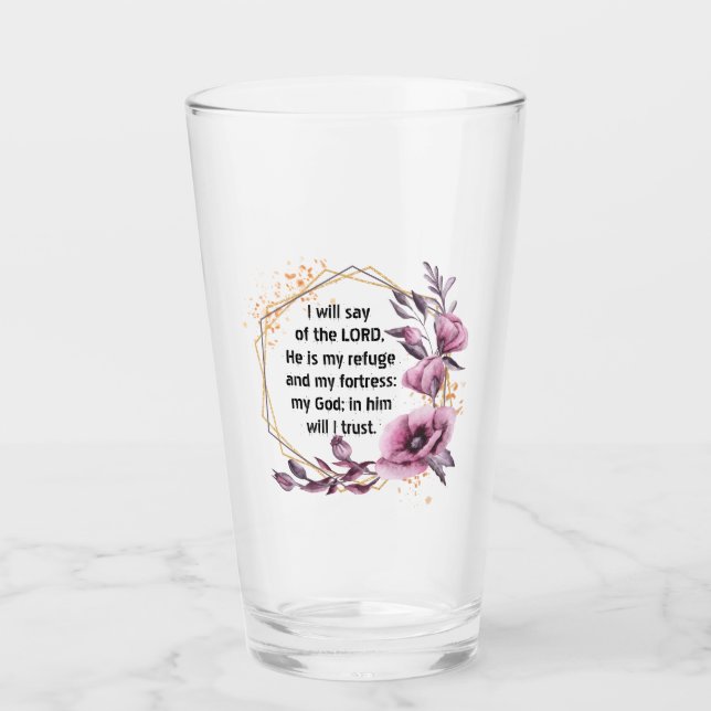 Beau Psaume 91 Verre Floral (Devant)