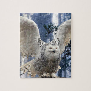 beau puzzle blanc de hibou