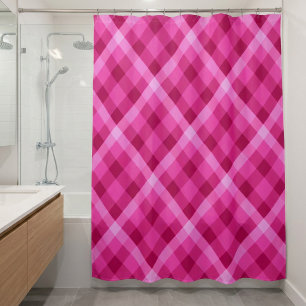 Beau rideau de douche en plastique rose magenta