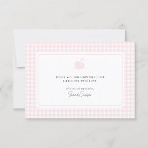 Beau rose En vichy Carte de remerciements de Baby 