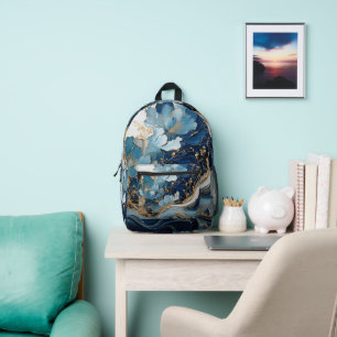 Beau sac à dos sur mesure Bleu et Or