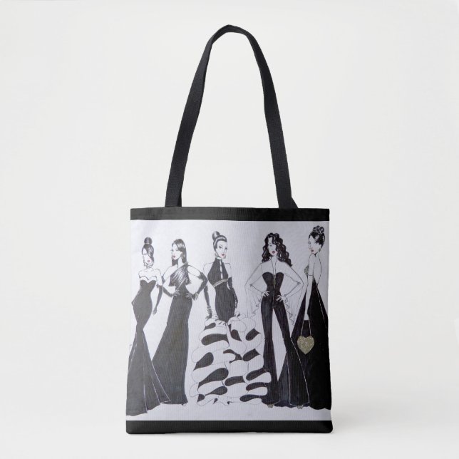 Beau sac fourre-tout noir et blanc à mode (Devant)