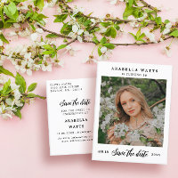 Beau Script Invitation Photo Enregistrez la Date p