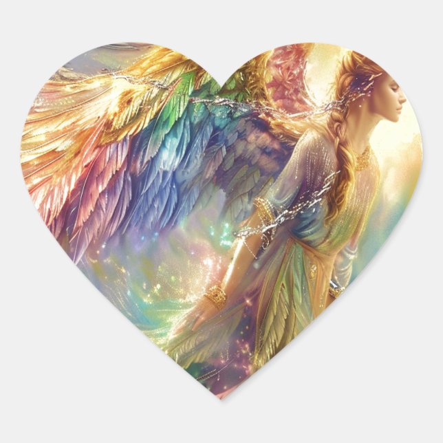Beau Sticker Angel Gardien Arc-en-ciel (Devant)
