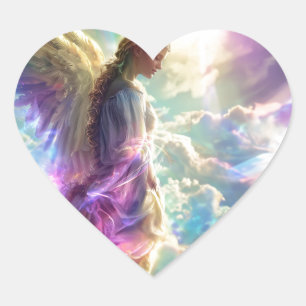 Beau Sticker Angel Gardien Arc-en-ciel