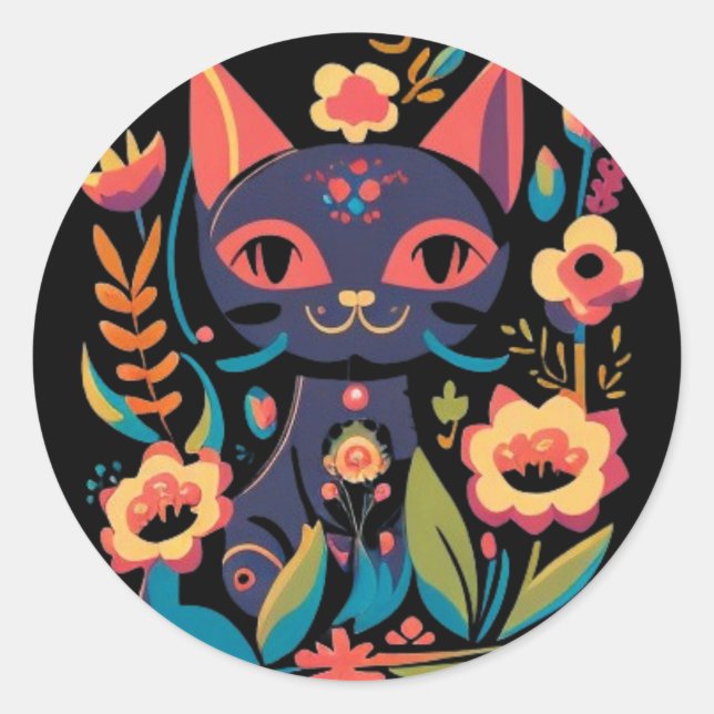 Beau Sticker Chat Noir (Devant)